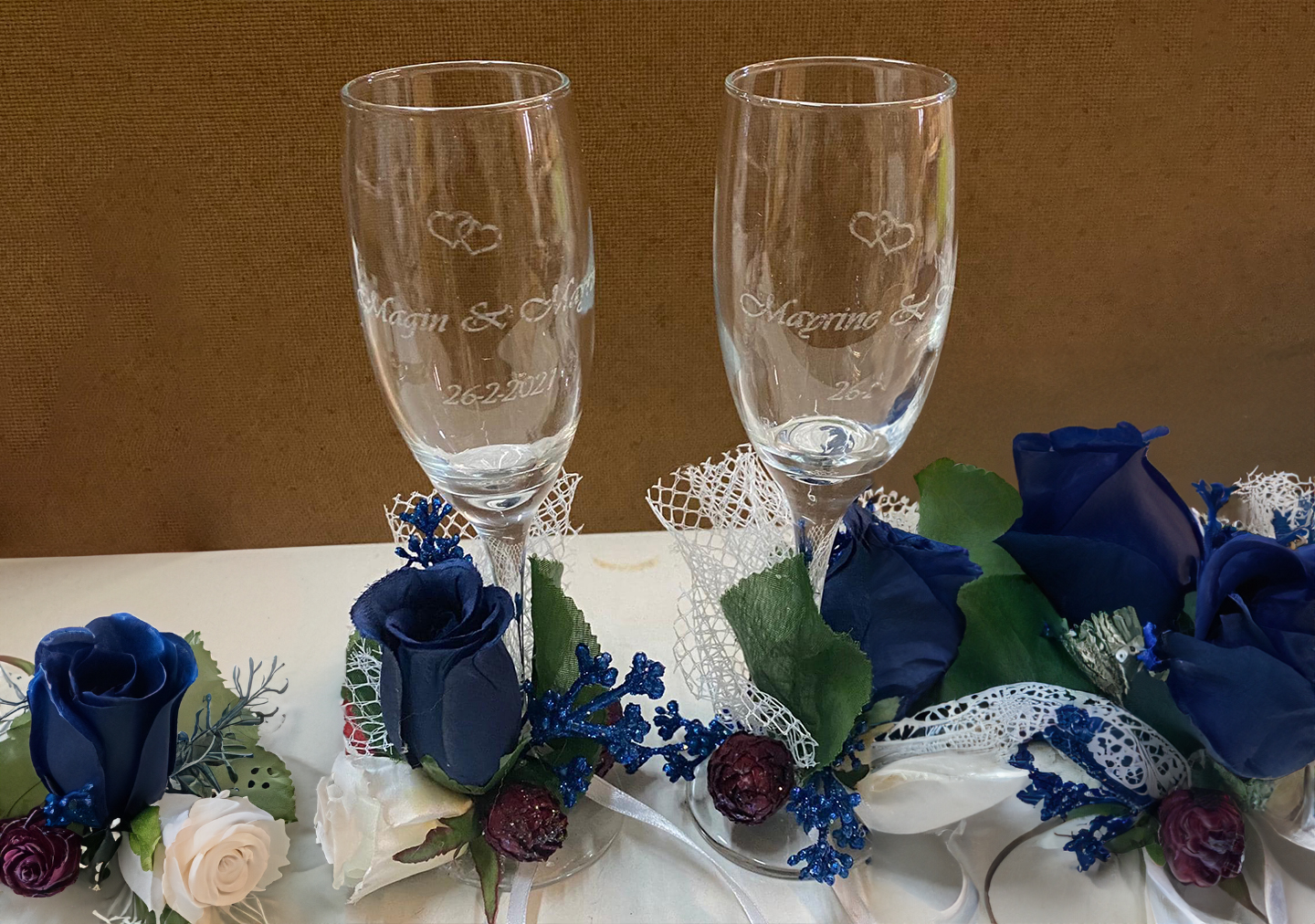 Engraved Champagne Glasses